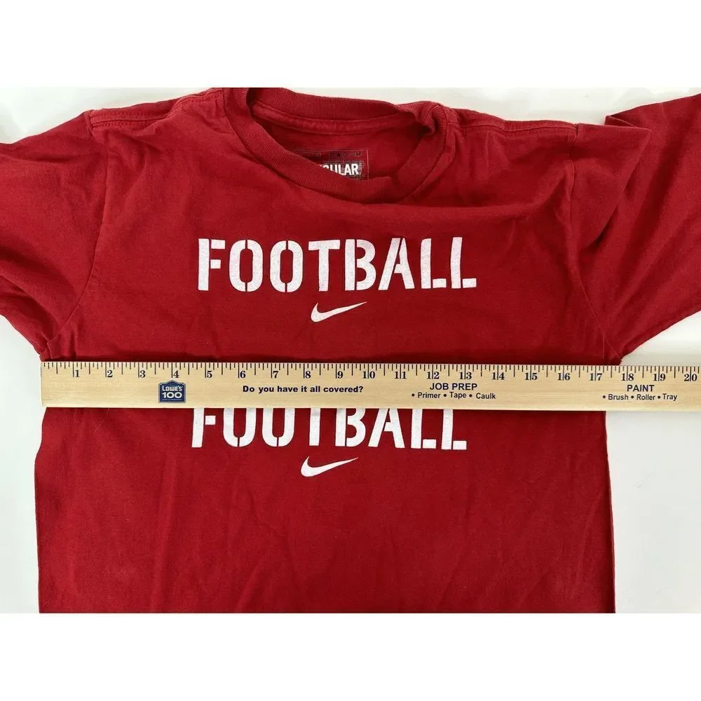 Nike T Shirt Youth Large (14-16) Football Sports Swoosh Logo Red IRREGULAR‎